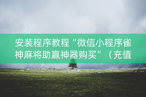 安装程序教程“微信小程序雀神麻将助赢神器购买”（充值会提高胜率么)
