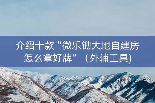 介绍十款“微乐锄大地自建房怎么拿好牌”（外辅工具)