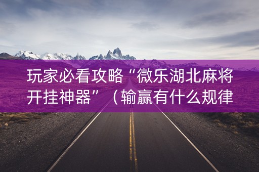 玩家必看攻略“微乐湖北麻将开挂神器”（输赢有什么规律)