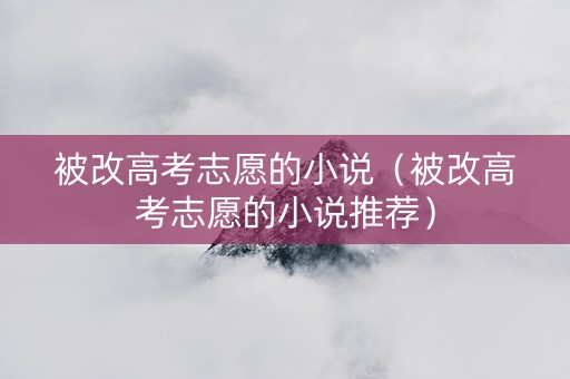 被改高考志愿的小说（被改高考志愿的小说推荐）