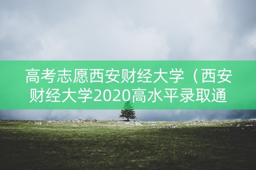 高考志愿西安财经大学（西安财经大学2020高水平录取通知）