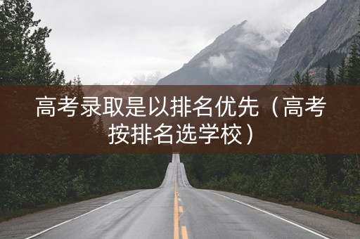 高考录取是以排名优先（高考按排名选学校）