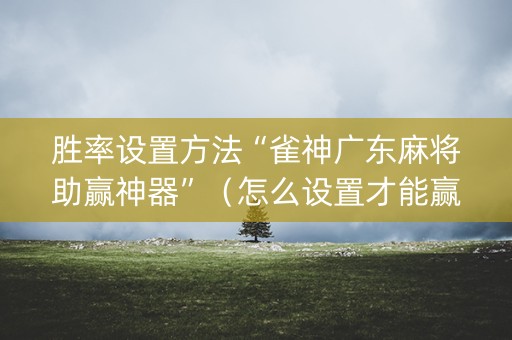 胜率设置方法“雀神广东麻将助赢神器”（怎么设置才能赢)
