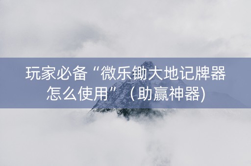 玩家必备“微乐锄大地记牌器怎么使用”（助赢神器)