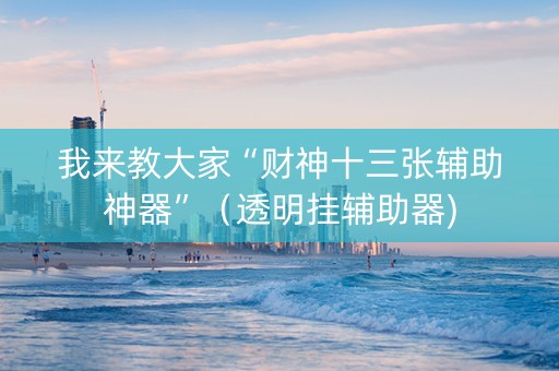 我来教大家“财神十三张辅助神器”（透明挂辅助器)