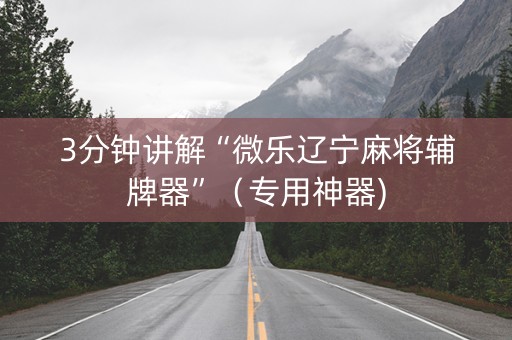 3分钟讲解“微乐辽宁麻将辅牌器”（专用神器)