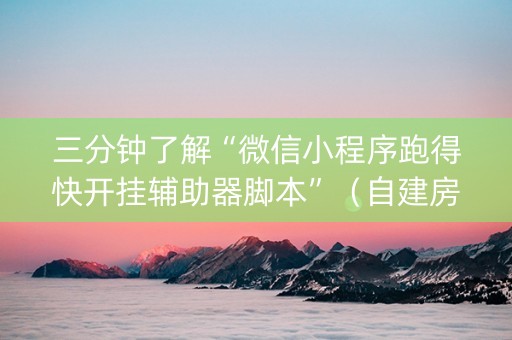 三分钟了解“微信小程序跑得快开挂辅助器脚本”（自建房胜负规律)