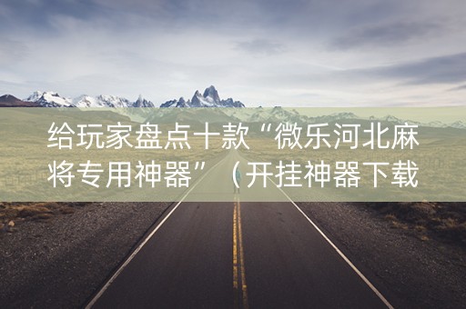 给玩家盘点十款“微乐河北麻将专用神器”（开挂神器下载)