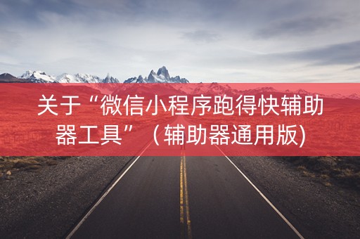 关于“微信小程序跑得快辅助器工具”（辅助器通用版)