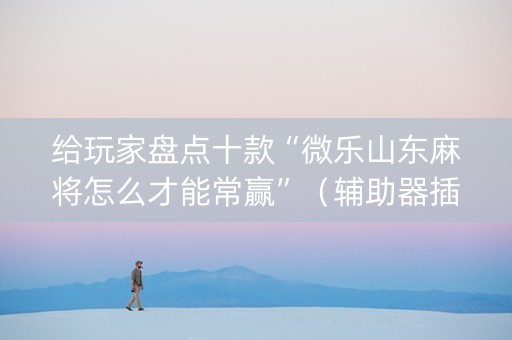 给玩家盘点十款“微乐山东麻将怎么才能常赢”（辅助器插件)