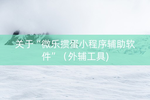 关于“微乐掼蛋小程序辅助软件”（外辅工具)