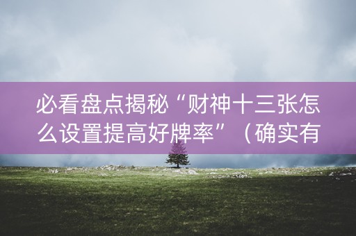 必看盘点揭秘“财神十三张怎么设置提高好牌率”（确实有插件吗)