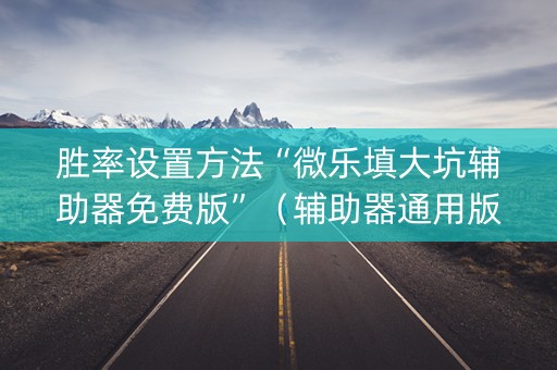 胜率设置方法“微乐填大坑辅助器免费版”（辅助器通用版)