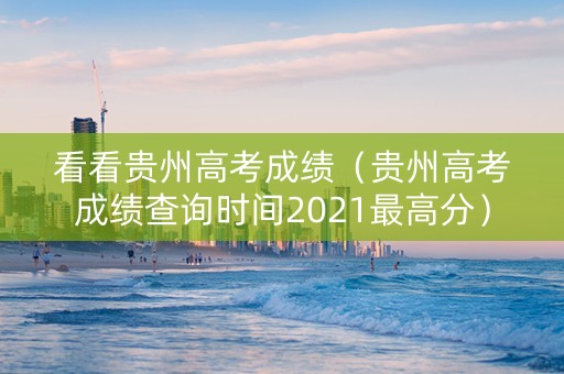 看看贵州高考成绩（贵州高考成绩查询时间2021最高分）