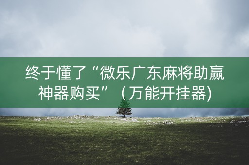 终于懂了“微乐广东麻将助赢神器购买”（万能开挂器)