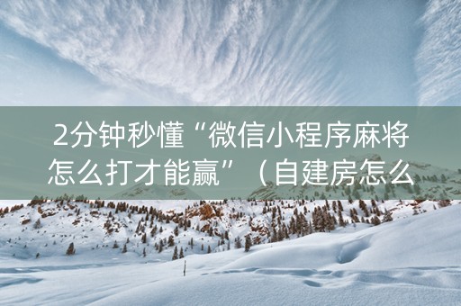 2分钟秒懂“微信小程序麻将怎么打才能赢”（自建房怎么赢)