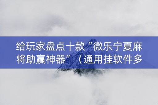 给玩家盘点十款“微乐宁夏麻将助赢神器”（通用挂软件多少钱)