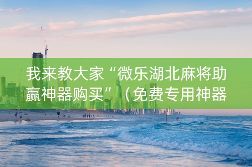 我来教大家“微乐湖北麻将助赢神器购买”（免费专用神器)