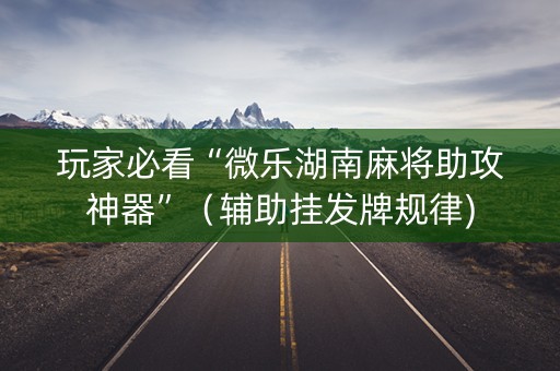 玩家必看“微乐湖南麻将助攻神器”（辅助挂发牌规律)