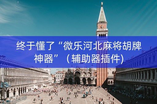 终于懂了“微乐河北麻将胡牌神器”（辅助器插件)