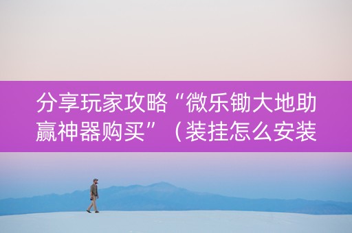 分享玩家攻略“微乐锄大地助赢神器购买”（装挂怎么安装)