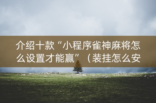 介绍十款“小程序雀神麻将怎么设置才能赢”（装挂怎么安装)