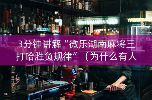 3分钟讲解“微乐湖南麻将三打哈胜负规律”（为什么有人一直赢)