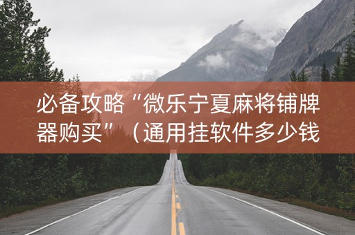 必备攻略“微乐宁夏麻将铺牌器购买”（通用挂软件多少钱)