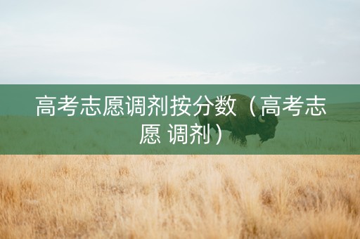 高考志愿调剂按分数（高考志愿 调剂）