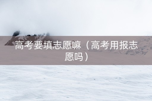 高考要填志愿嘛（高考用报志愿吗）
