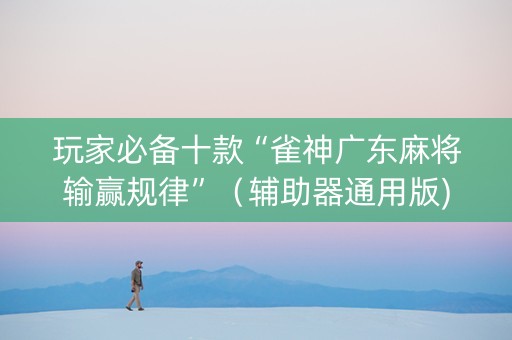 玩家必备十款“雀神广东麻将输赢规律”（辅助器通用版)