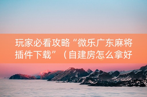 玩家必看攻略“微乐广东麻将插件下载”（自建房怎么拿好牌)