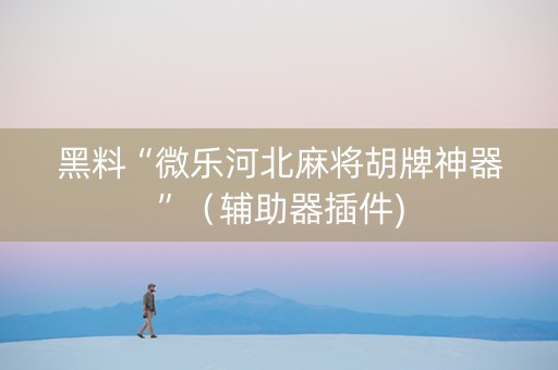 黑料“微乐河北麻将胡牌神器”（辅助器插件)