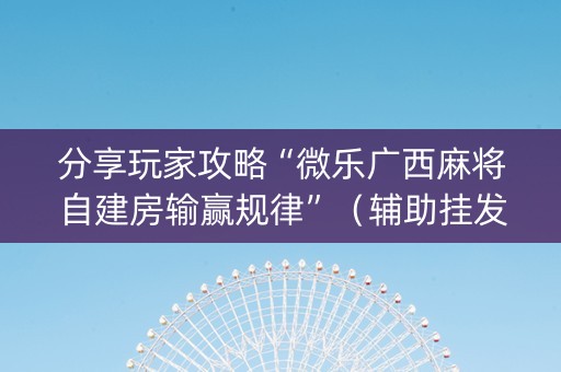 分享玩家攻略“微乐广西麻将自建房输赢规律”（辅助挂发牌规律)
