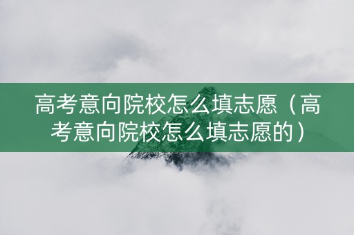 高考意向院校怎么填志愿（高考意向院校怎么填志愿的）