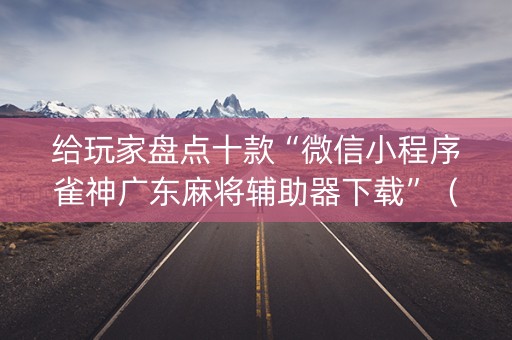 给玩家盘点十款“微信小程序雀神广东麻将辅助器下载”（辅助器下载)