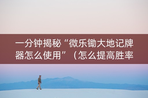 一分钟揭秘“微乐锄大地记牌器怎么使用”（怎么提高胜率)