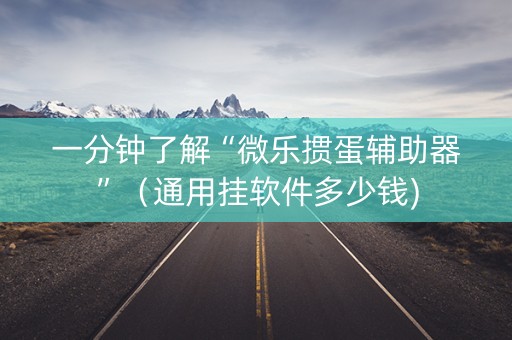 一分钟了解“微乐掼蛋辅助器”（通用挂软件多少钱)