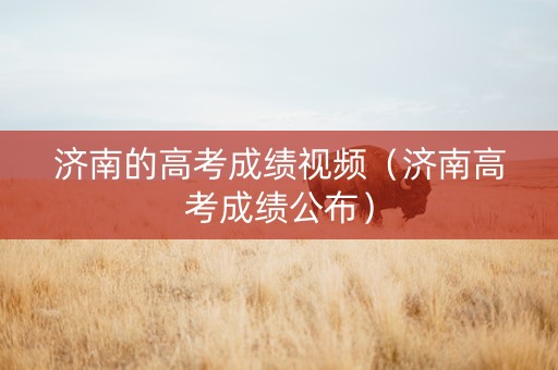 济南的高考成绩视频（济南高考成绩公布）