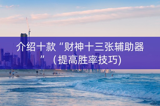 介绍十款“财神十三张辅助器”（提高胜率技巧)