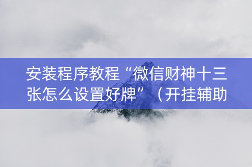安装程序教程“微信财神十三张怎么设置好牌”（开挂辅助器脚本)