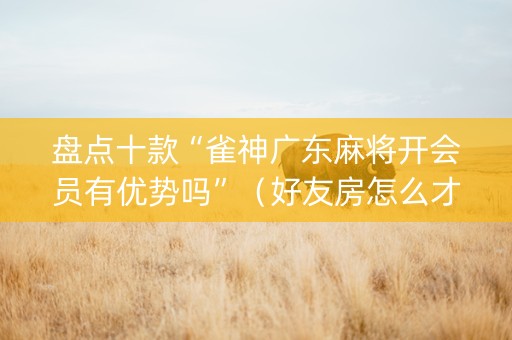 盘点十款“雀神广东麻将开会员有优势吗”（好友房怎么才能赢)