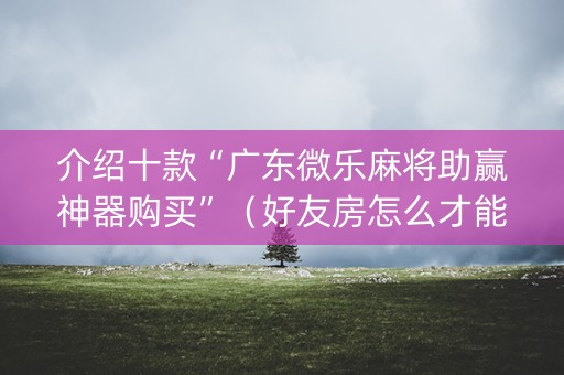 介绍十款“广东微乐麻将助赢神器购买”（好友房怎么才能赢)