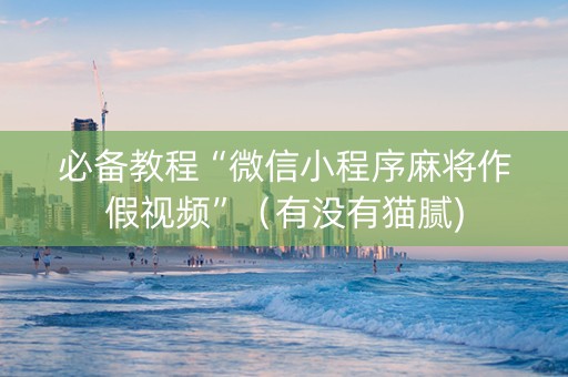 必备教程“微信小程序麻将作假视频”（有没有猫腻)