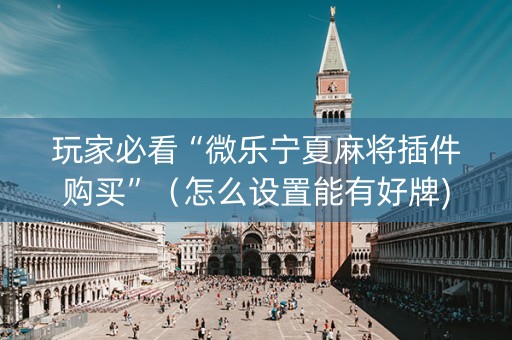 玩家必看“微乐宁夏麻将插件购买”（怎么设置能有好牌)