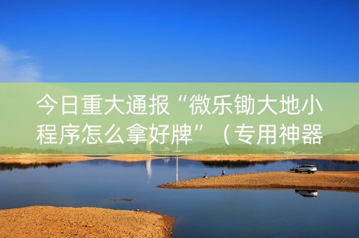 今日重大通报“微乐锄大地小程序怎么拿好牌”（专用神器下载)