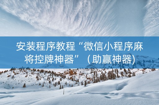 安装程序教程“微信小程序麻将控牌神器”（助赢神器)
