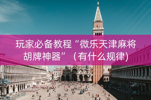 玩家必备教程“微乐天津麻将胡牌神器”（有什么规律)