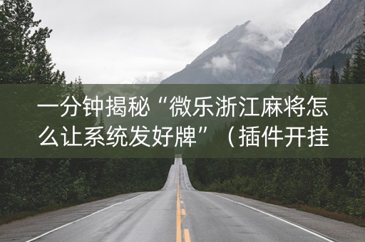 一分钟揭秘“微乐浙江麻将怎么让系统发好牌”（插件开挂免费AI)