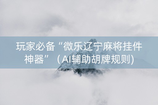 玩家必备“微乐辽宁麻将挂件神器”（AI辅助胡牌规则)